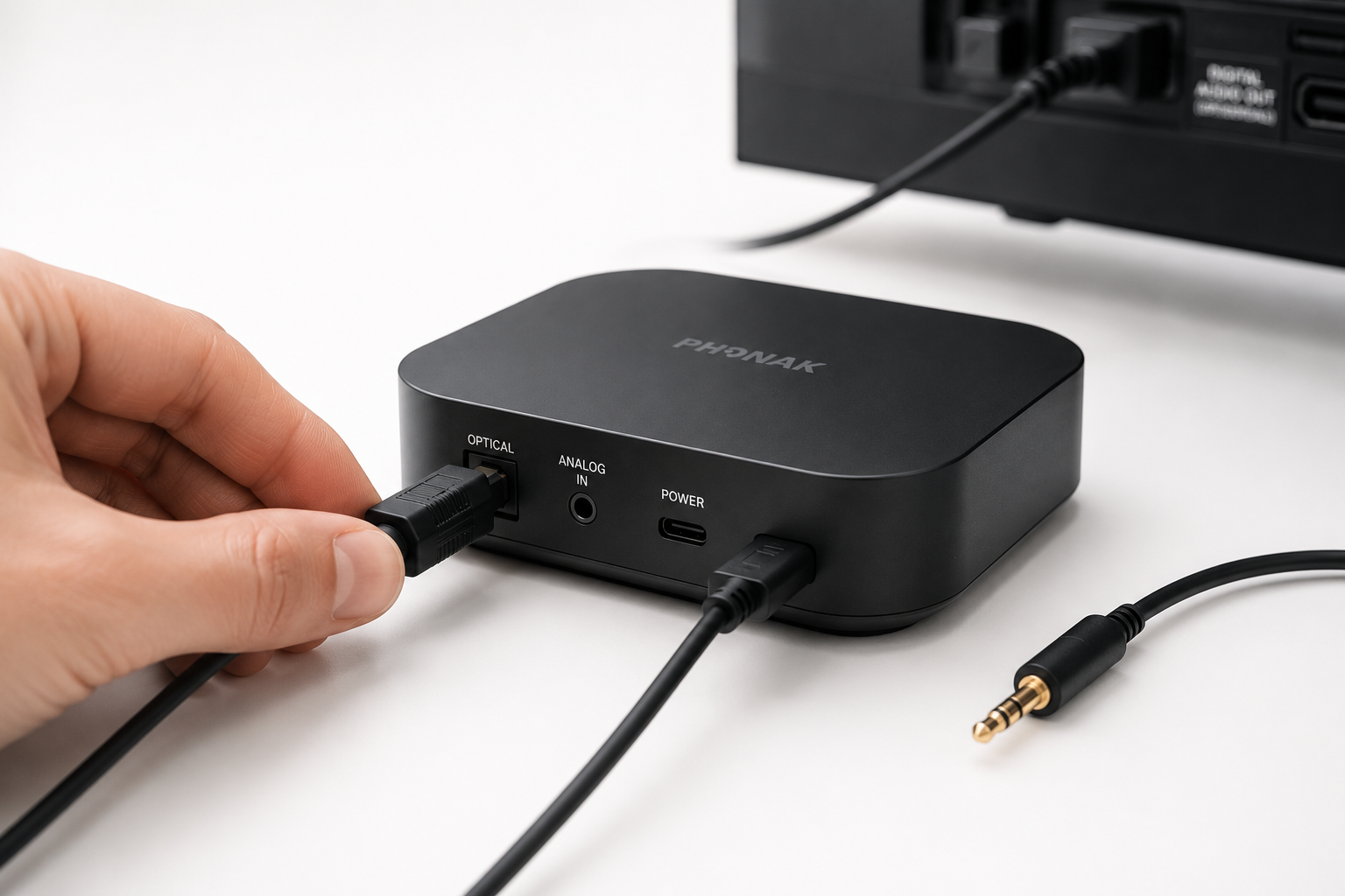 Instalação do Phonak TV Connector